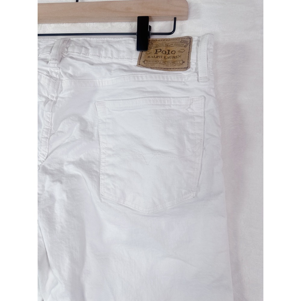 Polo Ralph Lauren Varick Slim Straight White Denim Jeans Mens 34/34 Slim Fit - Picture 16 of 16